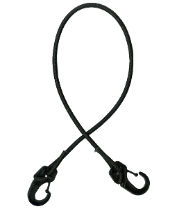 1/4 Black Bungee Cord Assembly with 6MM Adjustable Hooks With Safety Latch